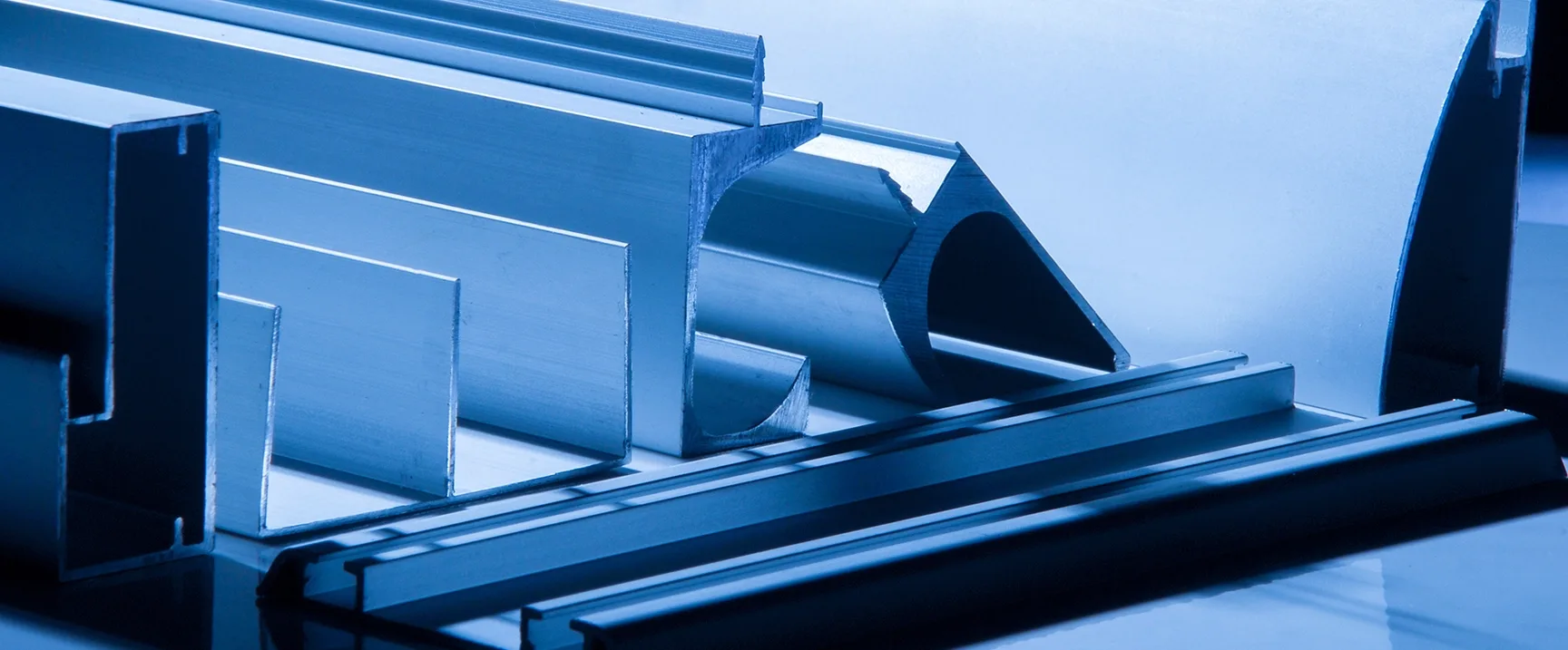 Detailed aluminum window frame profiles